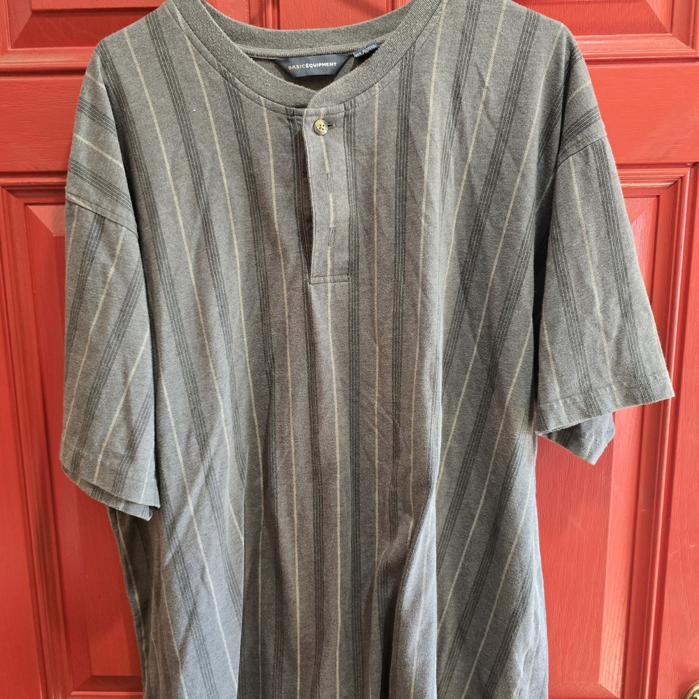 Equipment Men's Charcoal Striped Button Down Shirt